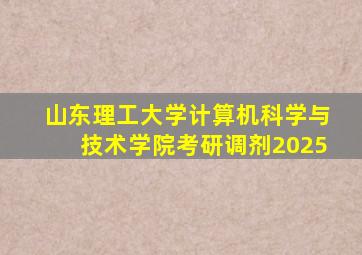 山东理工大学计算机科学与技术学院考研调剂2025