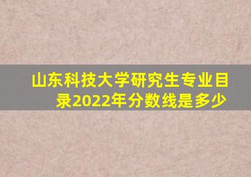 山东科技大学研究生专业目录2022年分数线是多少
