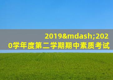2019—2020学年度第二学期期中素质考试