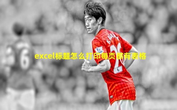 excel标题怎么打印每页都有表格