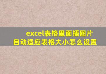 excel表格里面插图片自动适应表格大小怎么设置