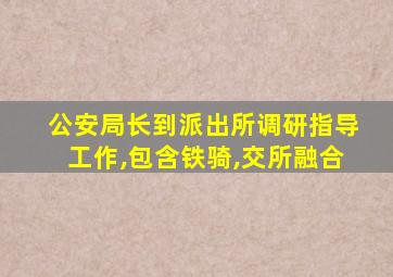 公安局长到派出所调研指导工作,包含铁骑,交所融合