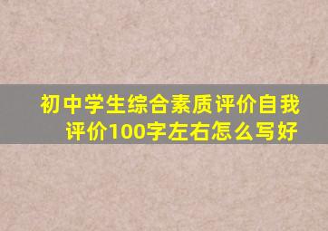 初中学生综合素质评价自我评价100字左右怎么写好