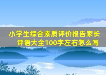 小学生综合素质评价报告家长评语大全100字左右怎么写