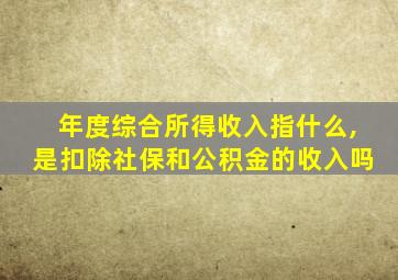 年度综合所得收入指什么,是扣除社保和公积金的收入吗