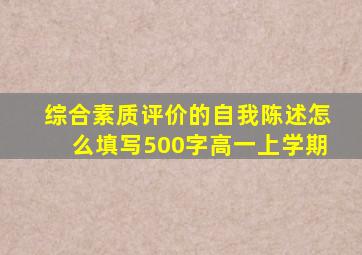 综合素质评价的自我陈述怎么填写500字高一上学期